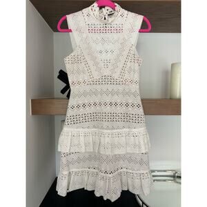 Anthropologie Hailee C Tiered Eyelet Dress in White